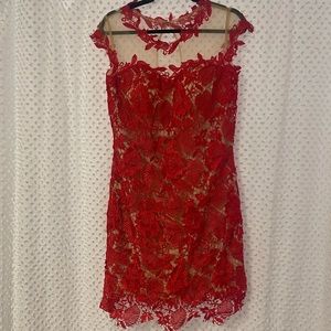 Red and Sheer Dress